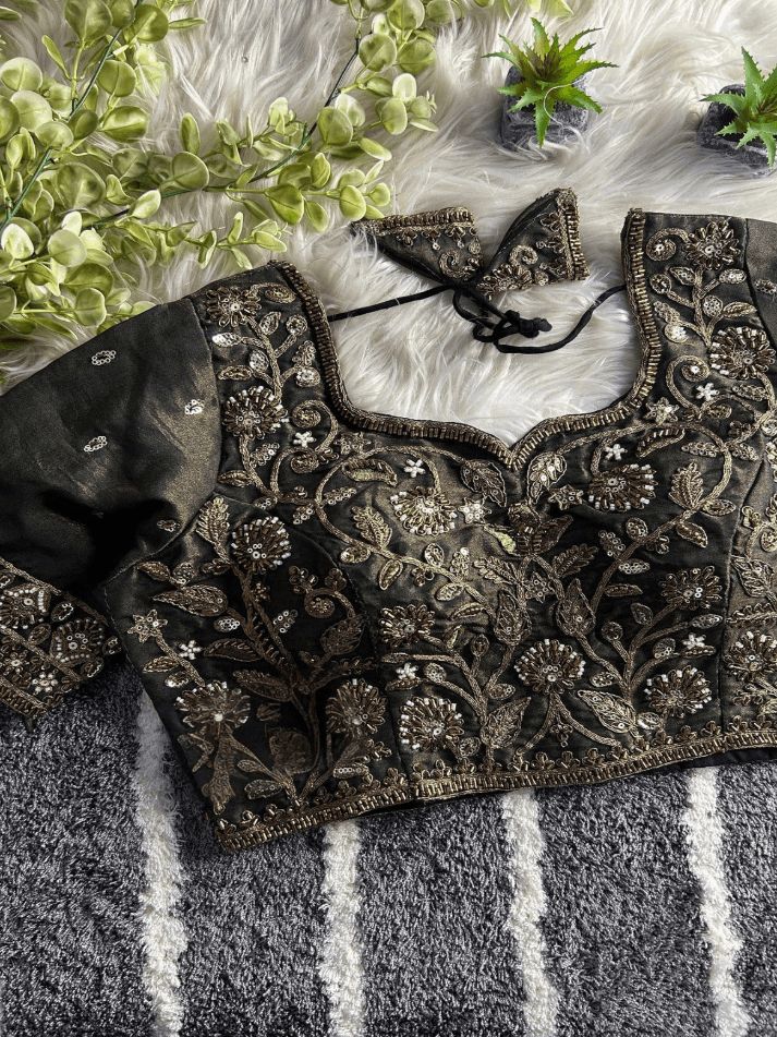 designer partywear blouse with heavy handwork - rpd fashion