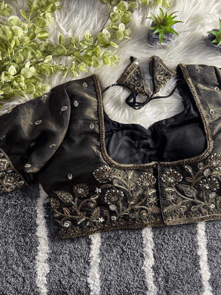 designer partywear blouse with heavy handwork - rpd fashion