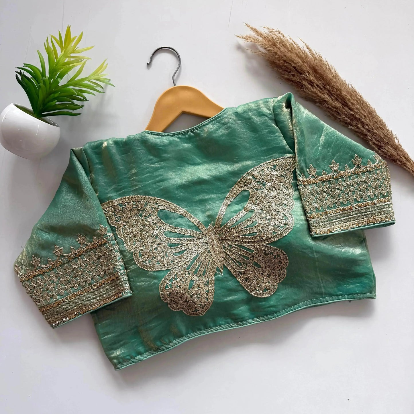 beautiful embroidery sequence blouse cover - rpd fashion