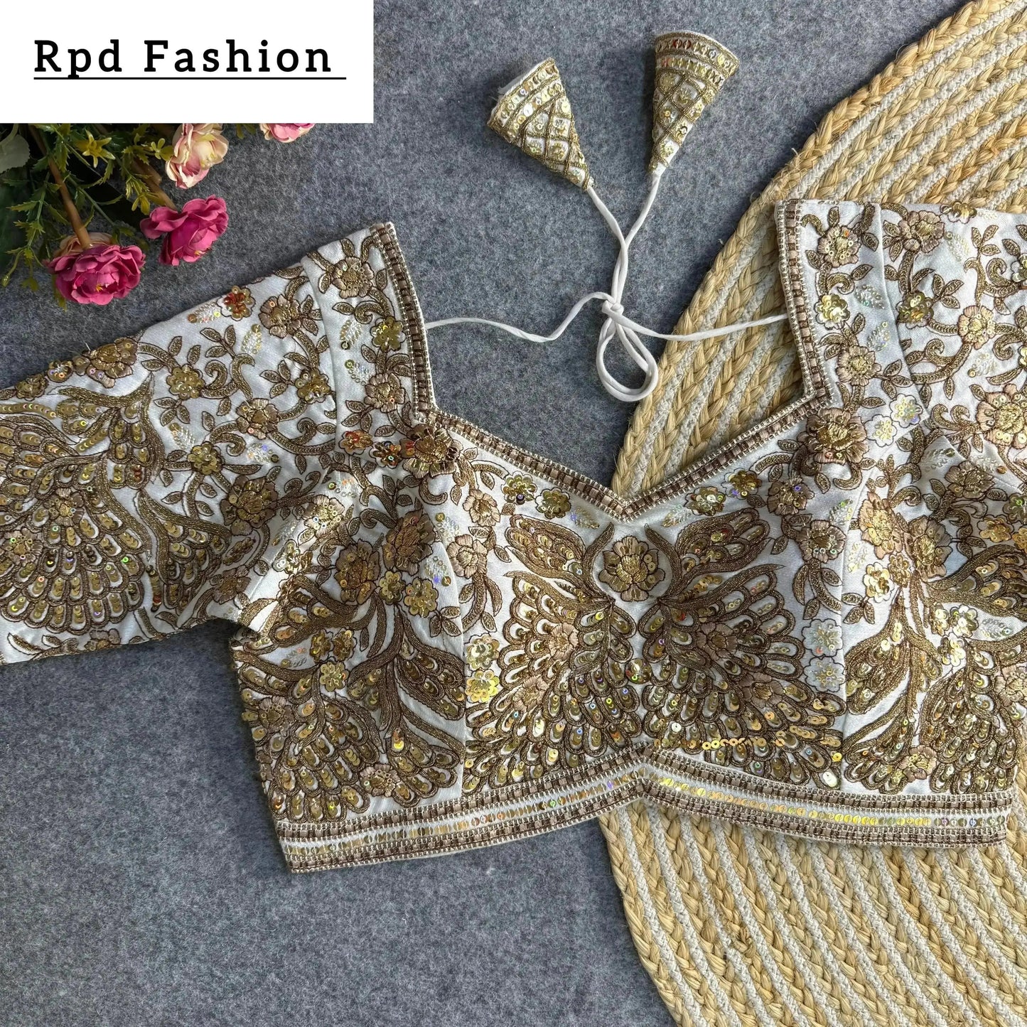 beautiful heavy codding and sequence work bridal blouse - rpd fashion
