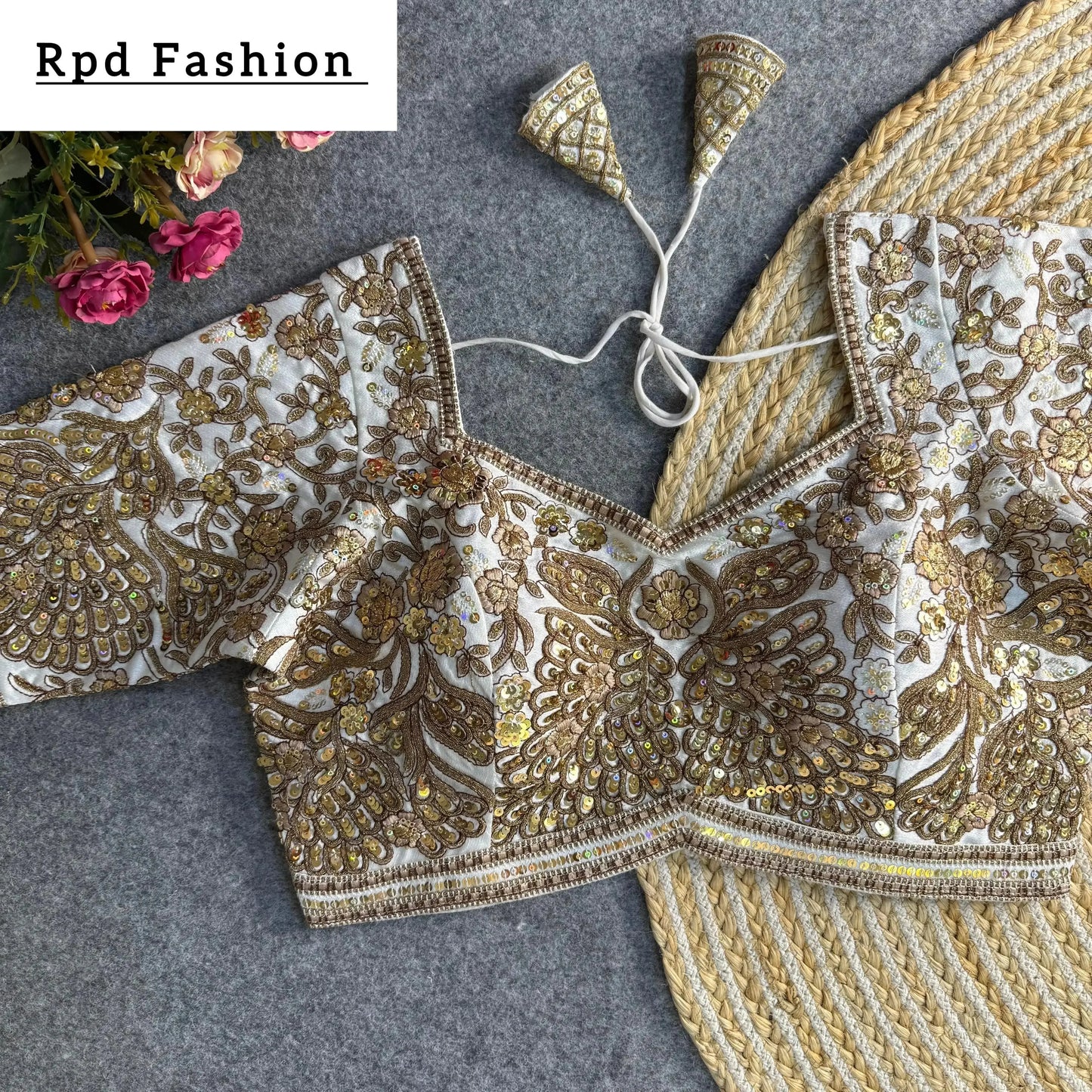 beautiful heavy codding and sequence work bridal blouse - rpd fashion