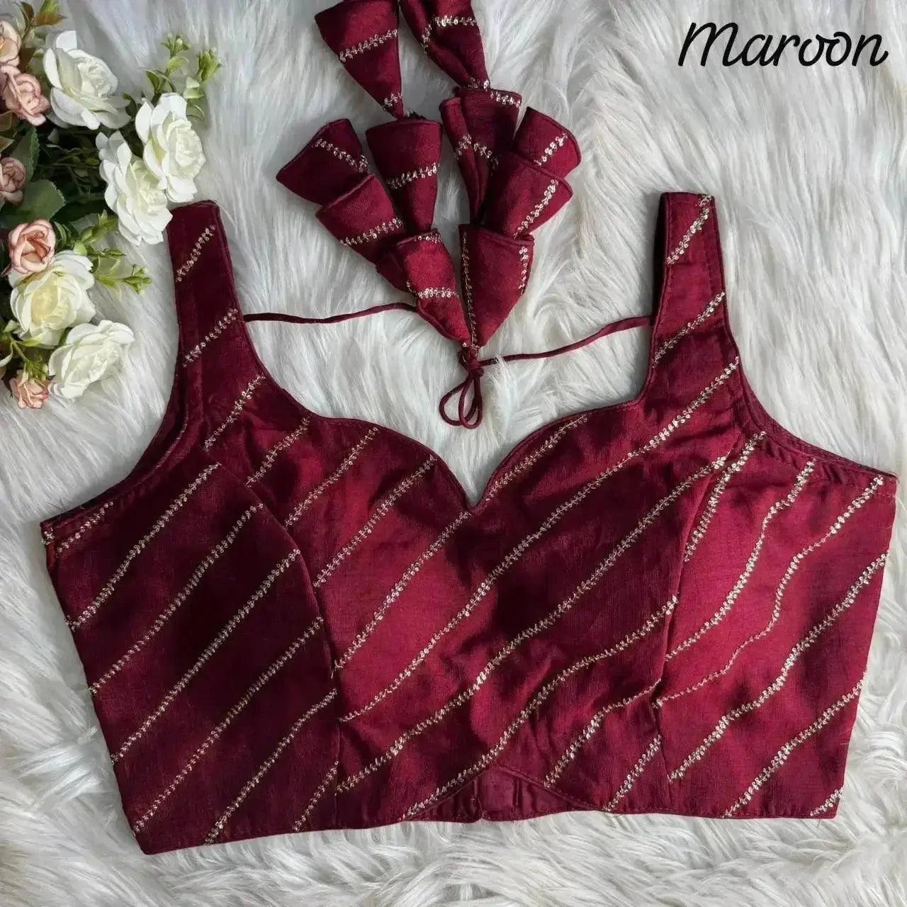 designer party wear blouse with heavy embroidery - rpd fashion