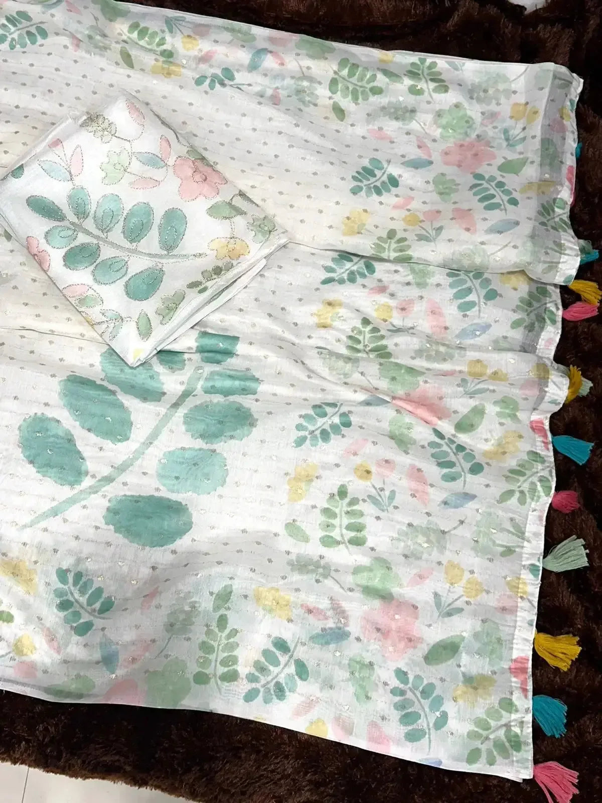 effortless elegance meets vibrant charm with this designer saree for your monsoon paradise - rpd fashion