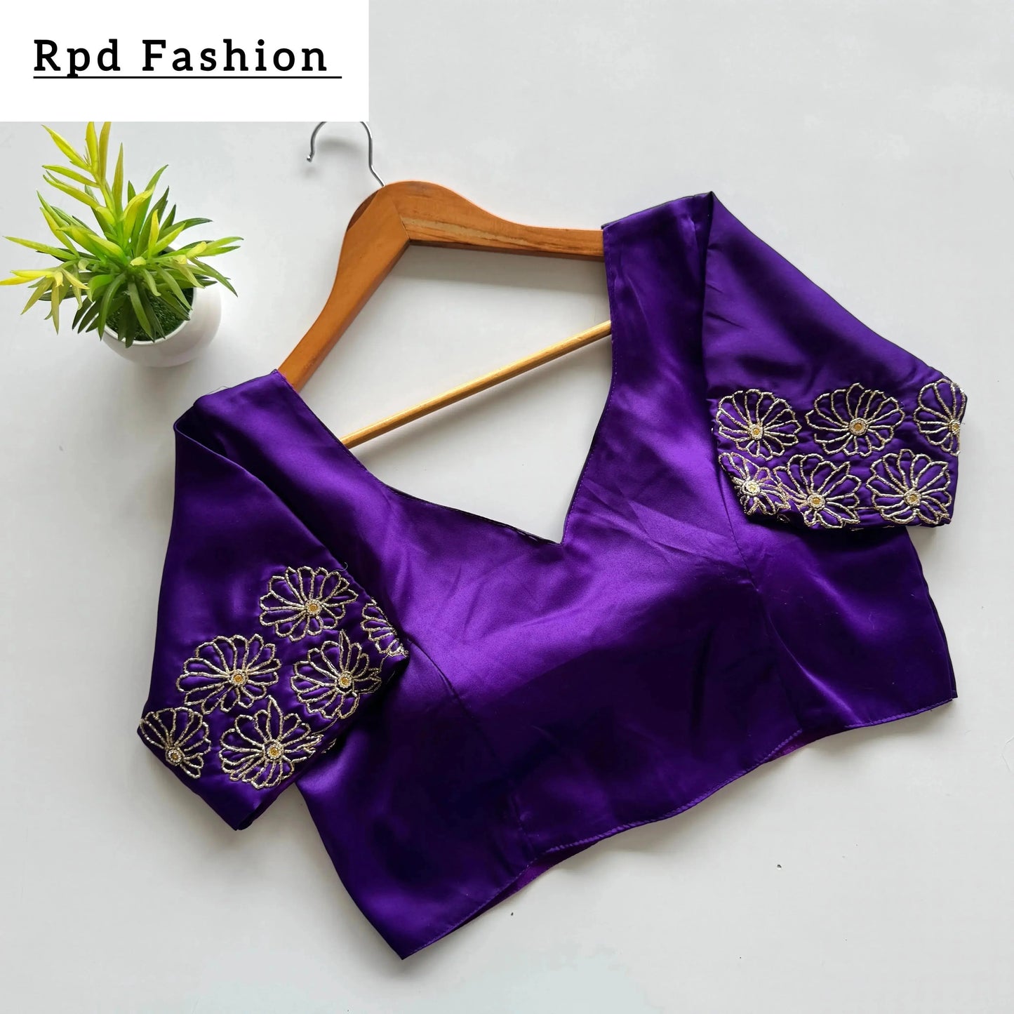 golden handwork blouse for festivals - rpd fashion