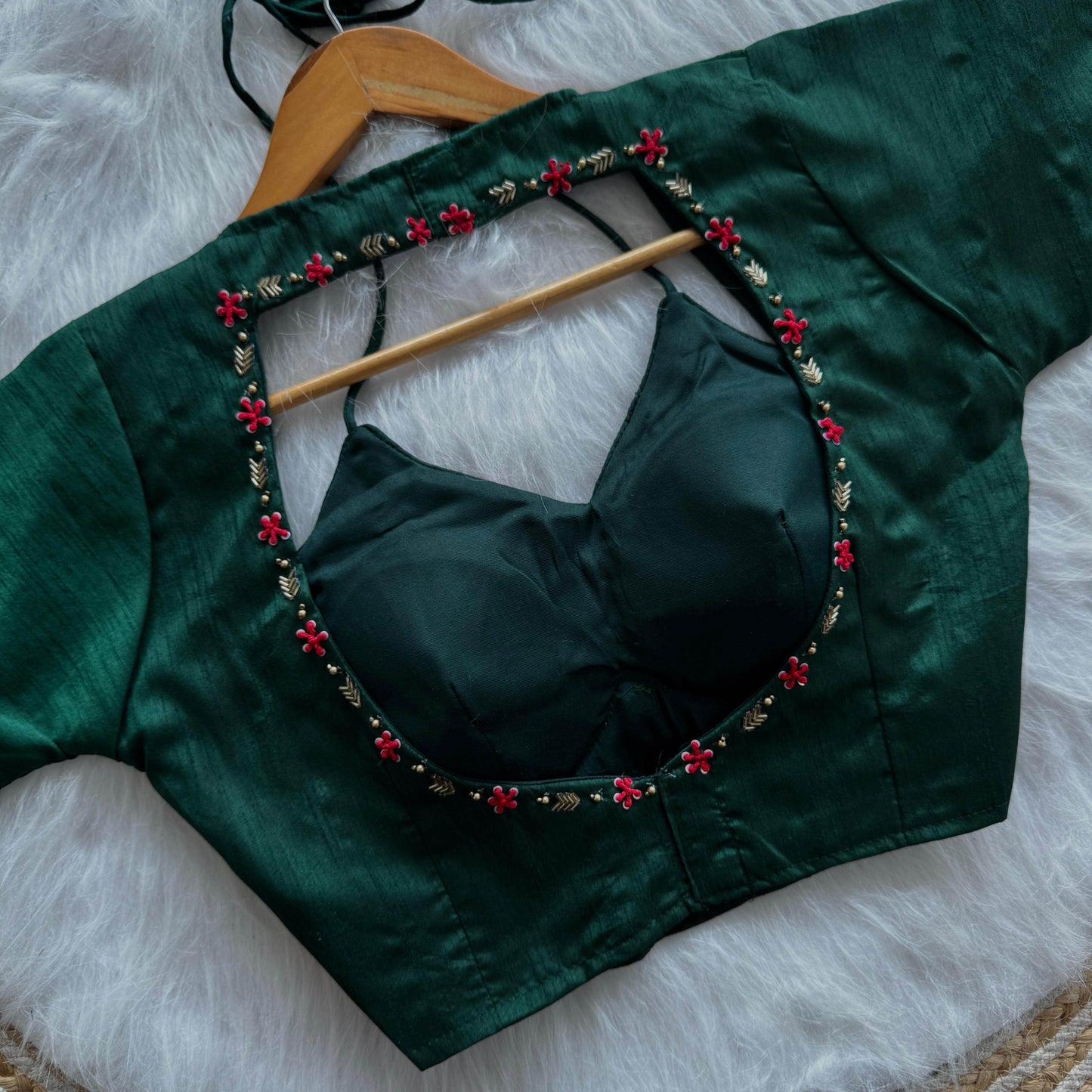 golden handwork blouse with colorful thread and sequences - rpd fashion