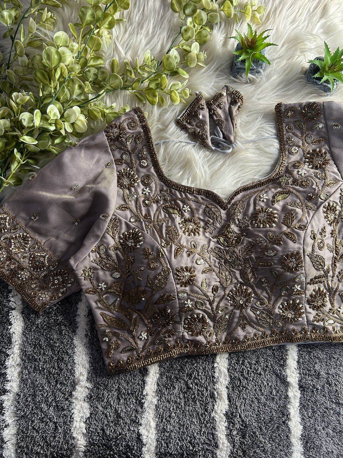 designer partywear blouse with heavy handwork - rpd fashion