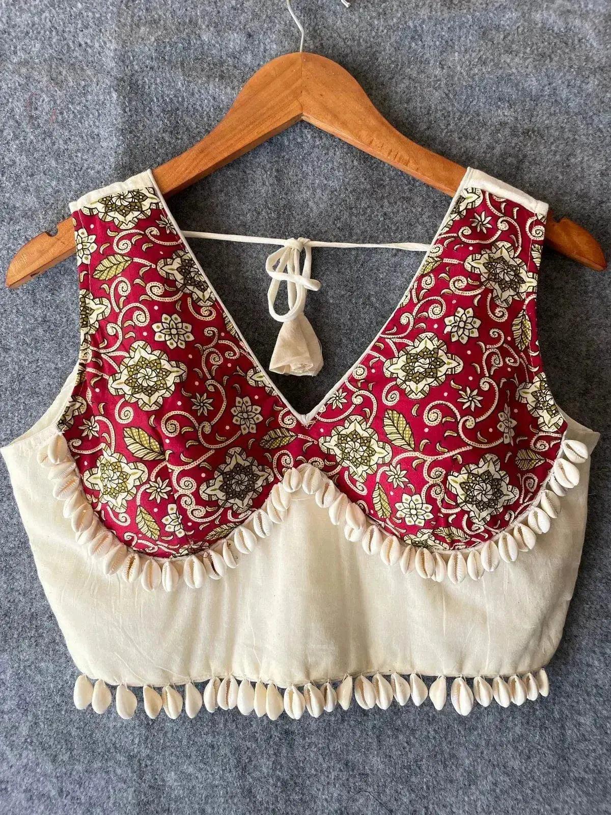 navratri concept blouse with real shells - embrace tradition with style - rpd fashion