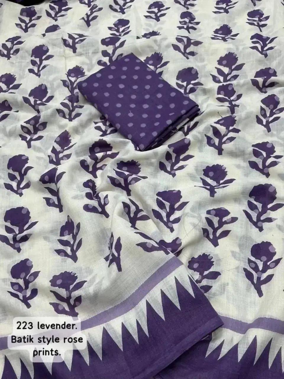 printed cotton saree for women | pink & white floral print daily wear saree - rpd fashion