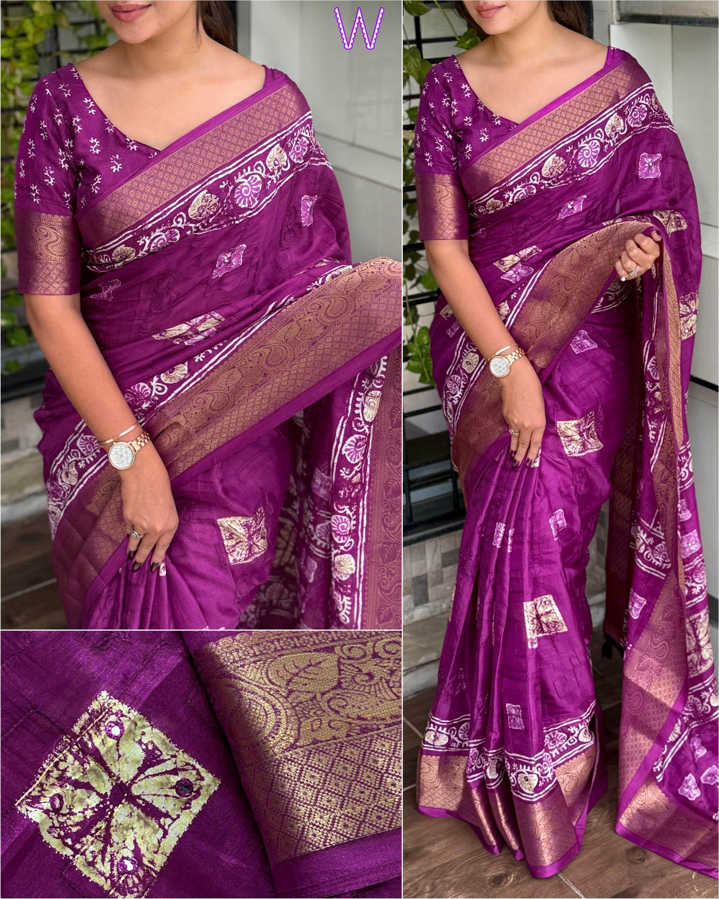 printed bollywood muslin, cotton blend saree - rpd fashion