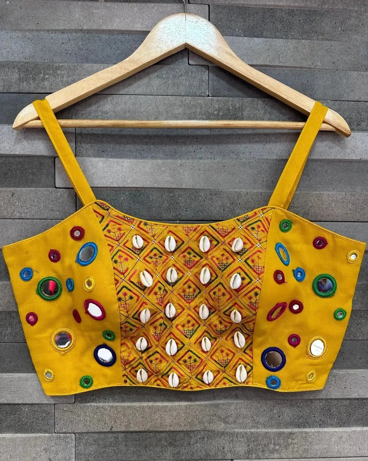 spaghetti style real kodi blouse with real mirror work - rpd fashion