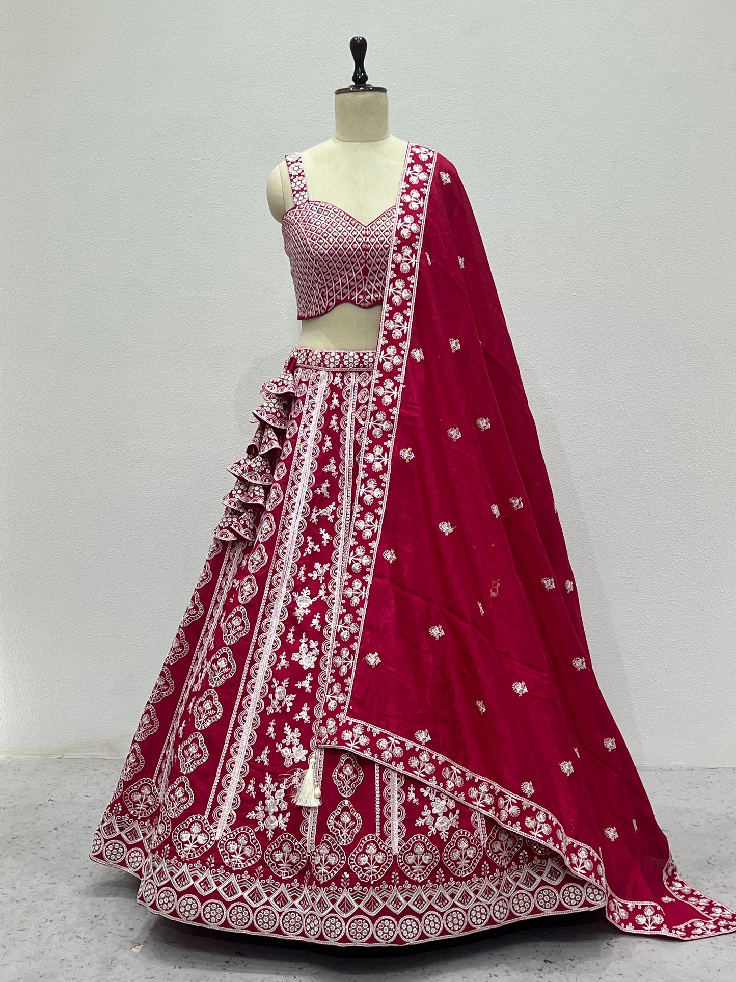 wedding lehenga choli in pink indian bridal lehenga with sequin embroidery designer lehenga for women