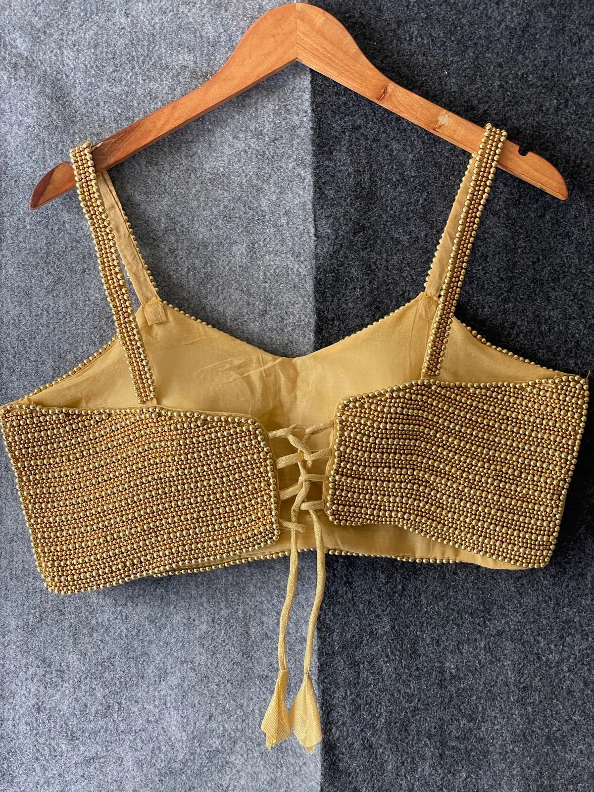 new beautiful pearl moti spaghetti blouse - rpd fashion