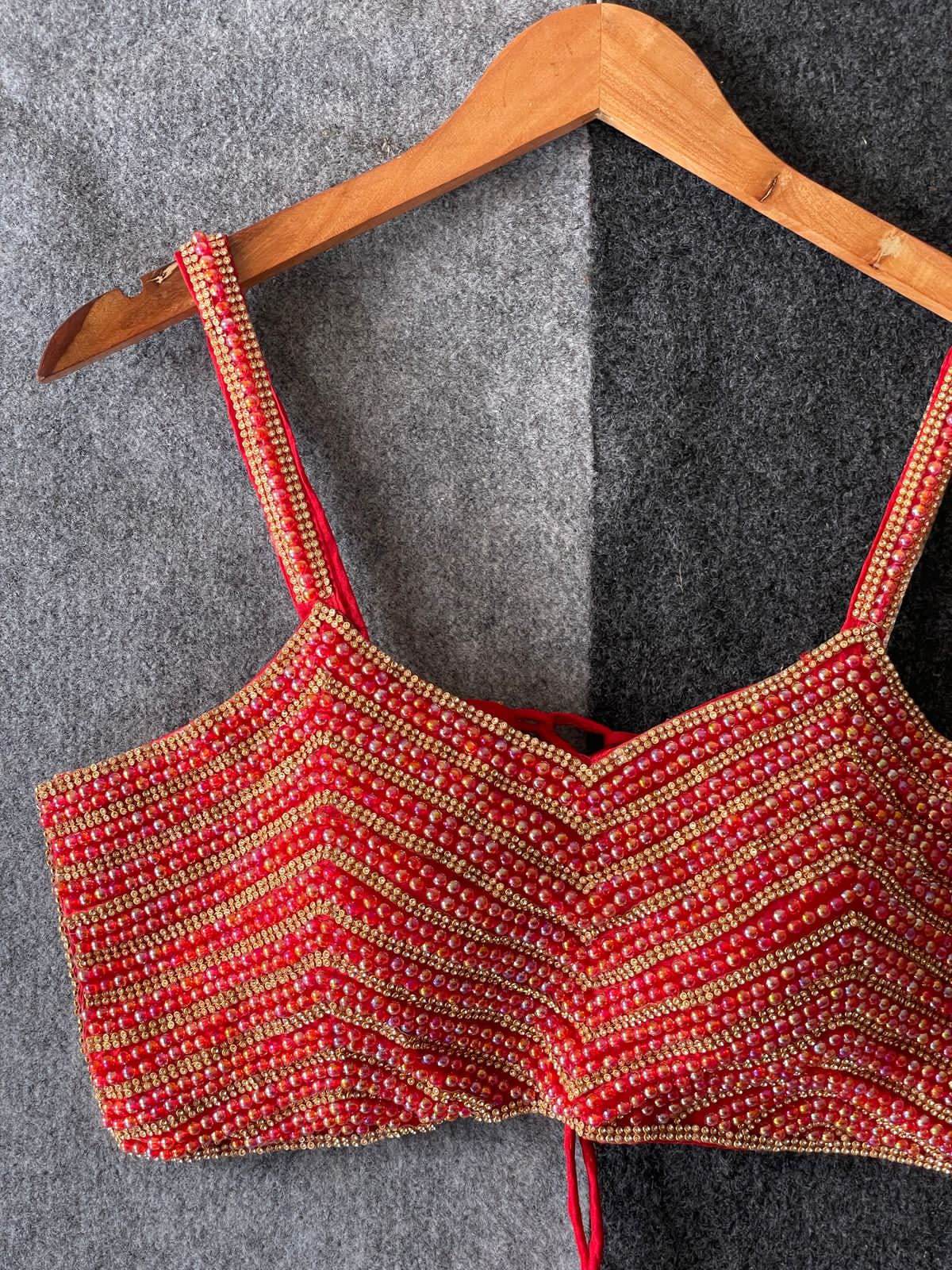 beautiful pearl moti spaghetti blouse - rpd fashion