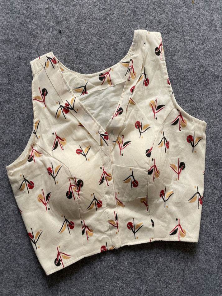khadi cotton handloom fancy boat neck blouse with front hook design - rpd fashion
