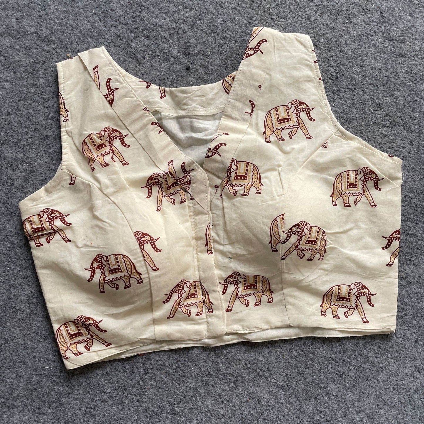 khadi cotton handloom fancy boat neck blouse with front hook design - rpd fashion