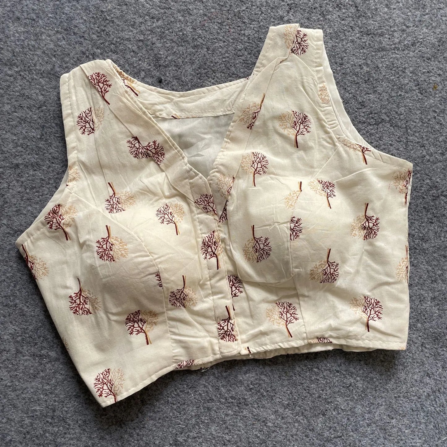 khadi cotton handloom fancy boat neck blouse with front hook design - rpd fashion