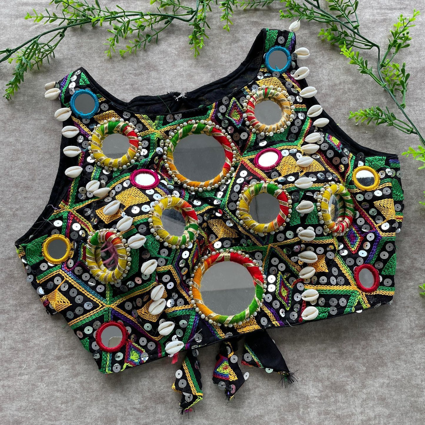real mirror with multi thread work blouse rpd fashion