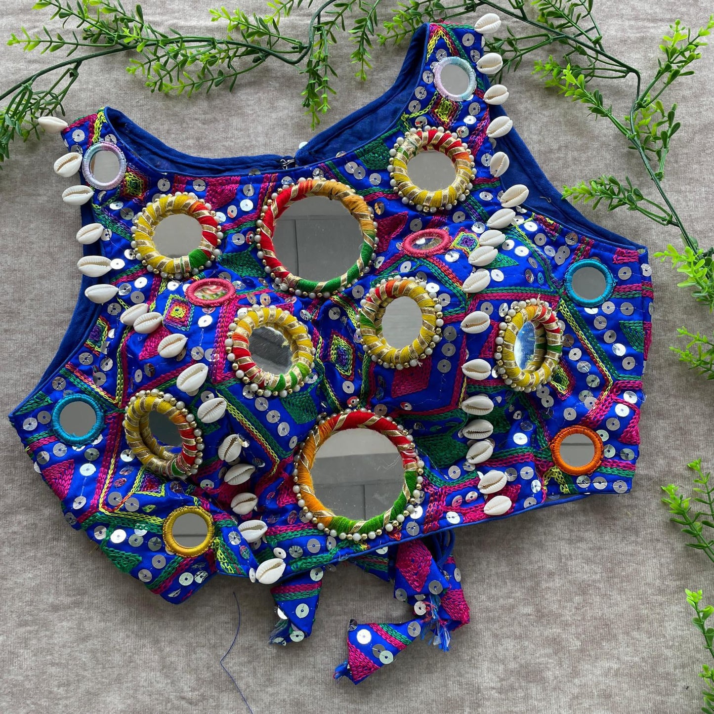 real mirror with multi thread work blouse rpd fashion