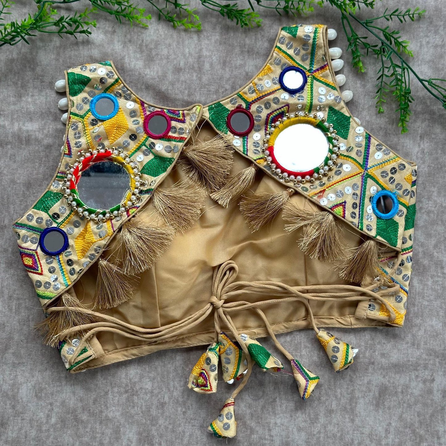 real mirror with multi thread work blouse rpd fashion