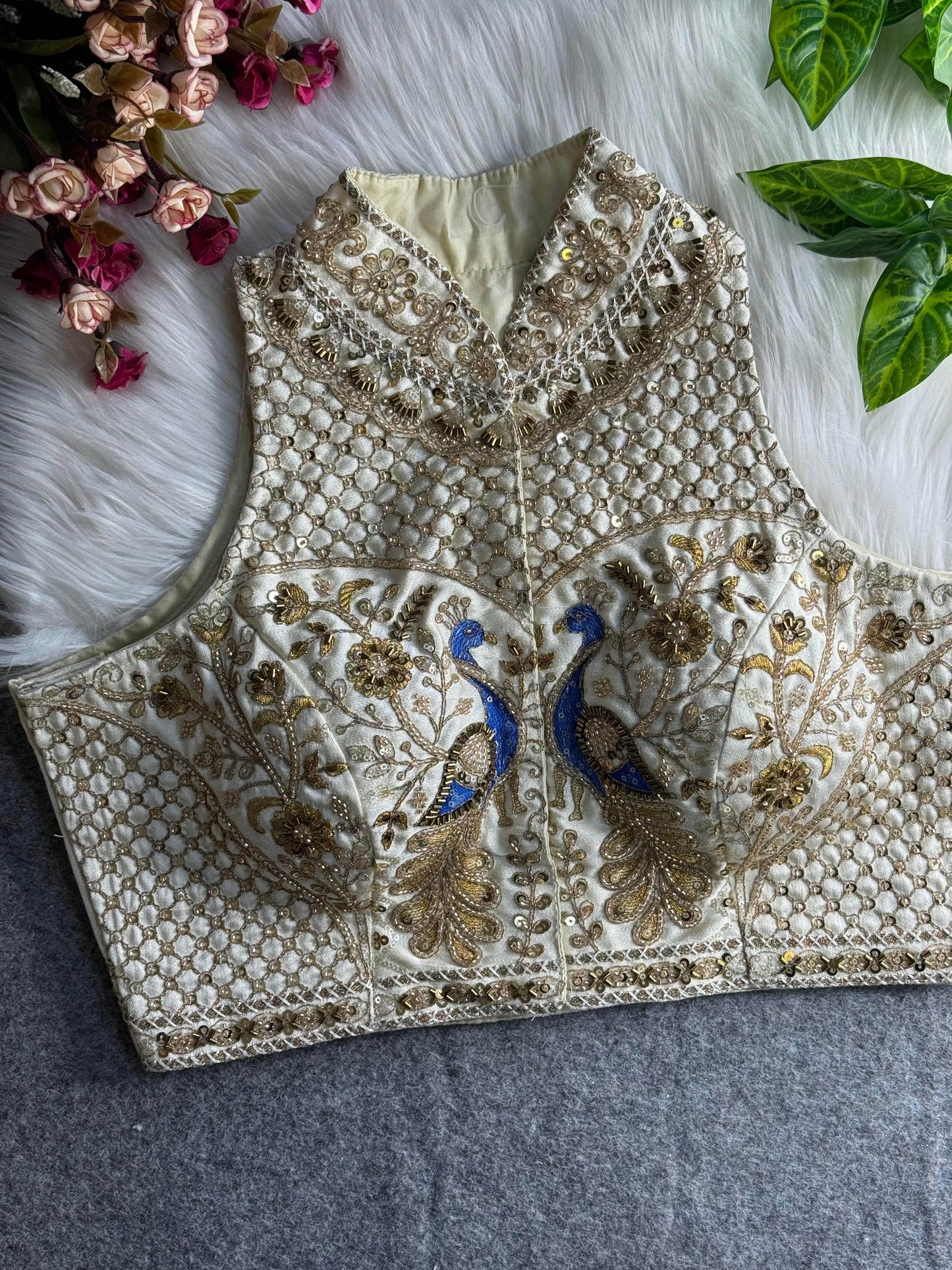 wedding hand work halter collar neck blouse - rpd fashion