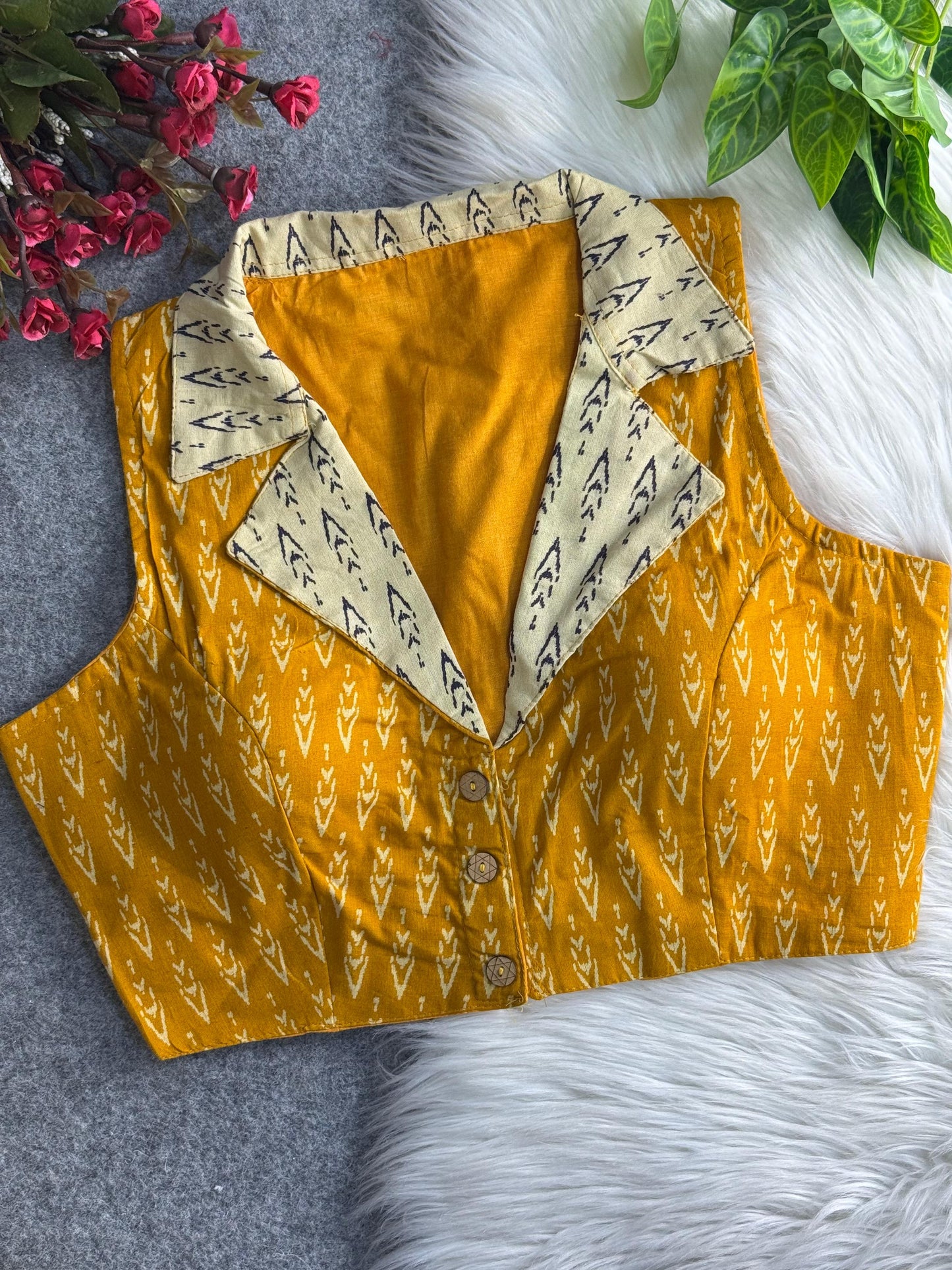 ajrakh printed pure cotton blouse