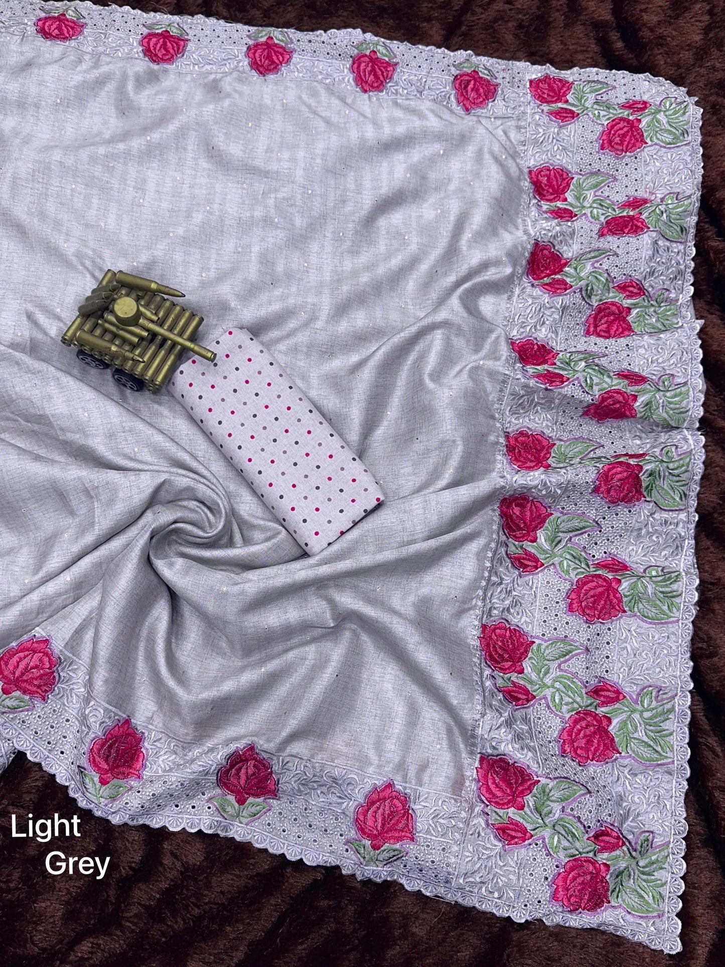 multi thread embroidery work in saree with cutwork & boaring work - rpd fashion