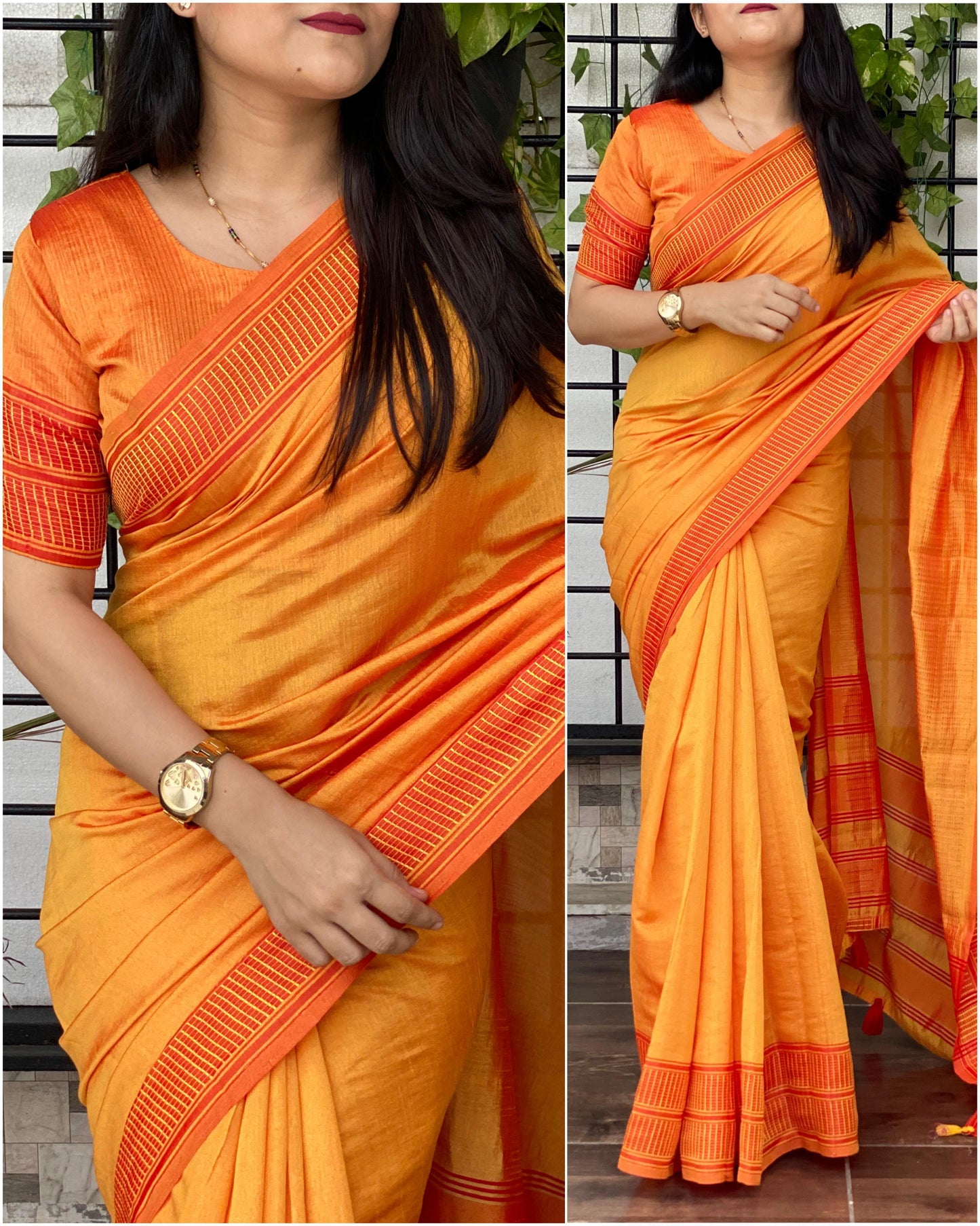 beautiful designer soft bamboo silk saree