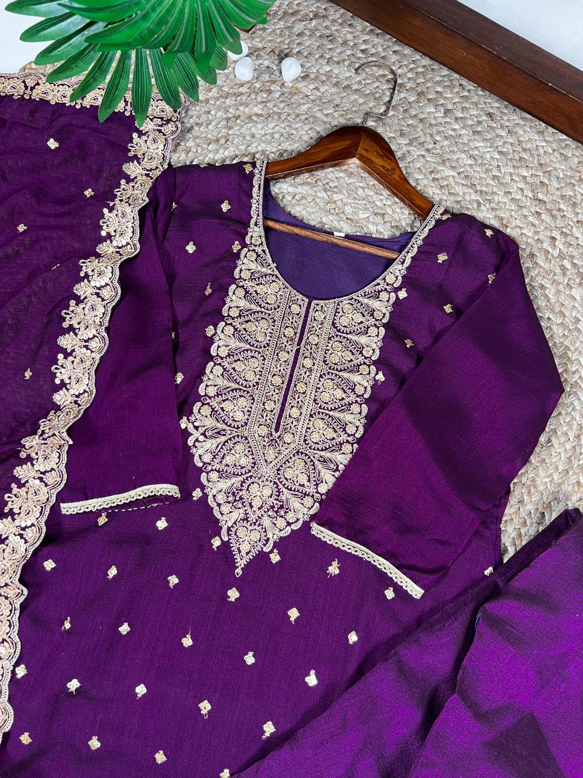 embroidery zari work party wear heavy dress - rpd fashion