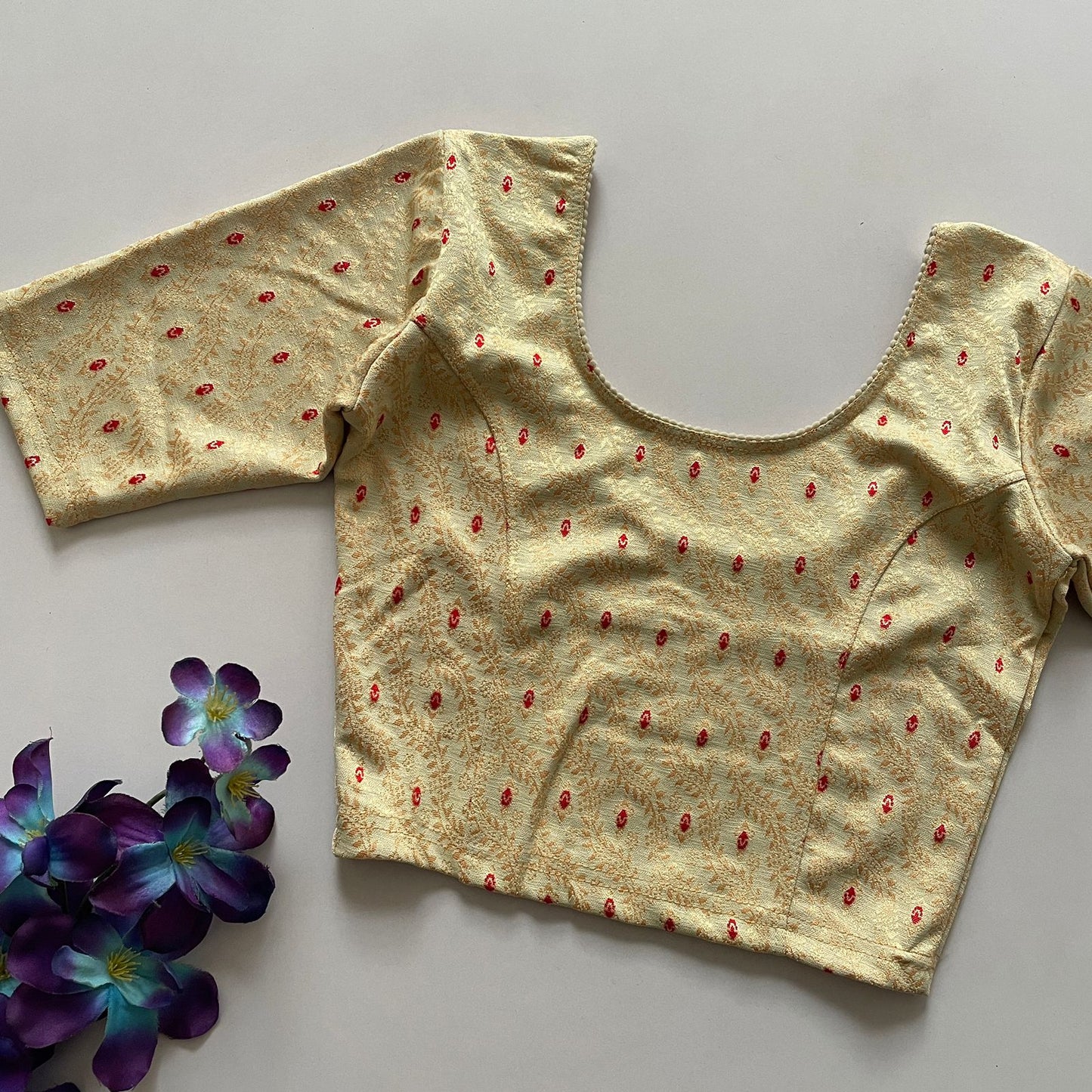 ready to wear stretchable blouse - cotton jacquard