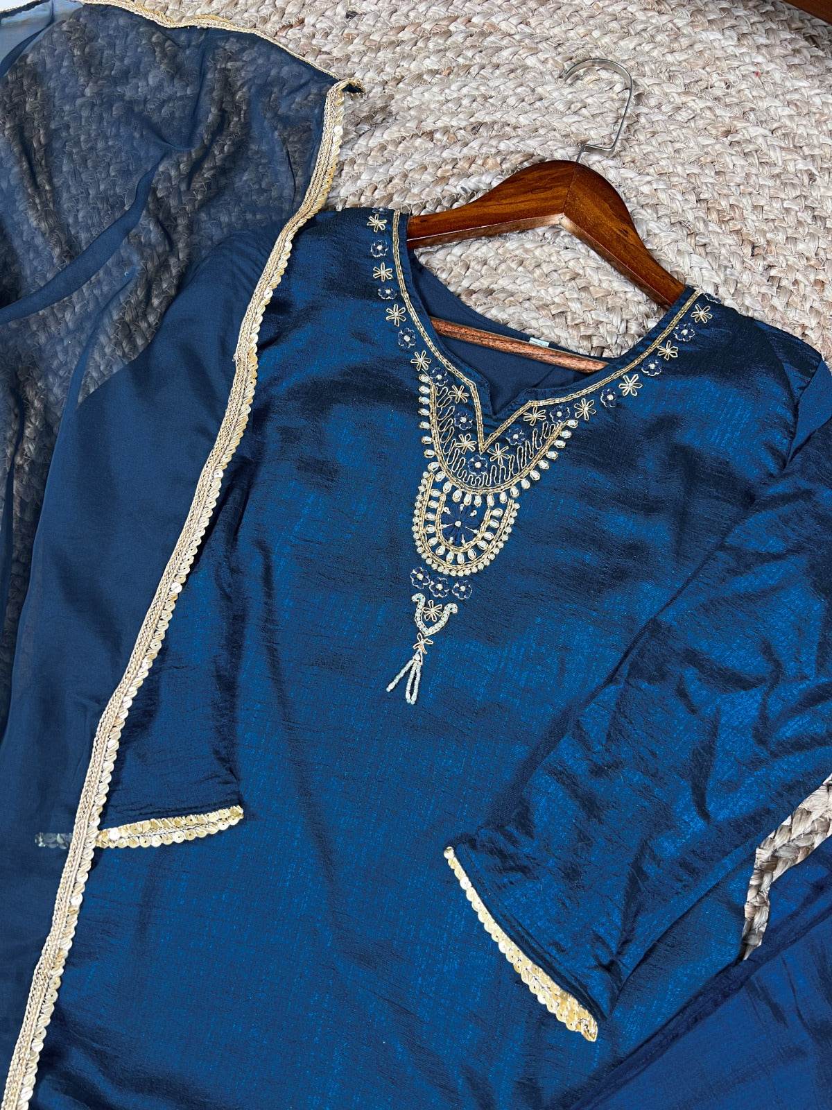 women embroidery straight kurta set - rpd fashion