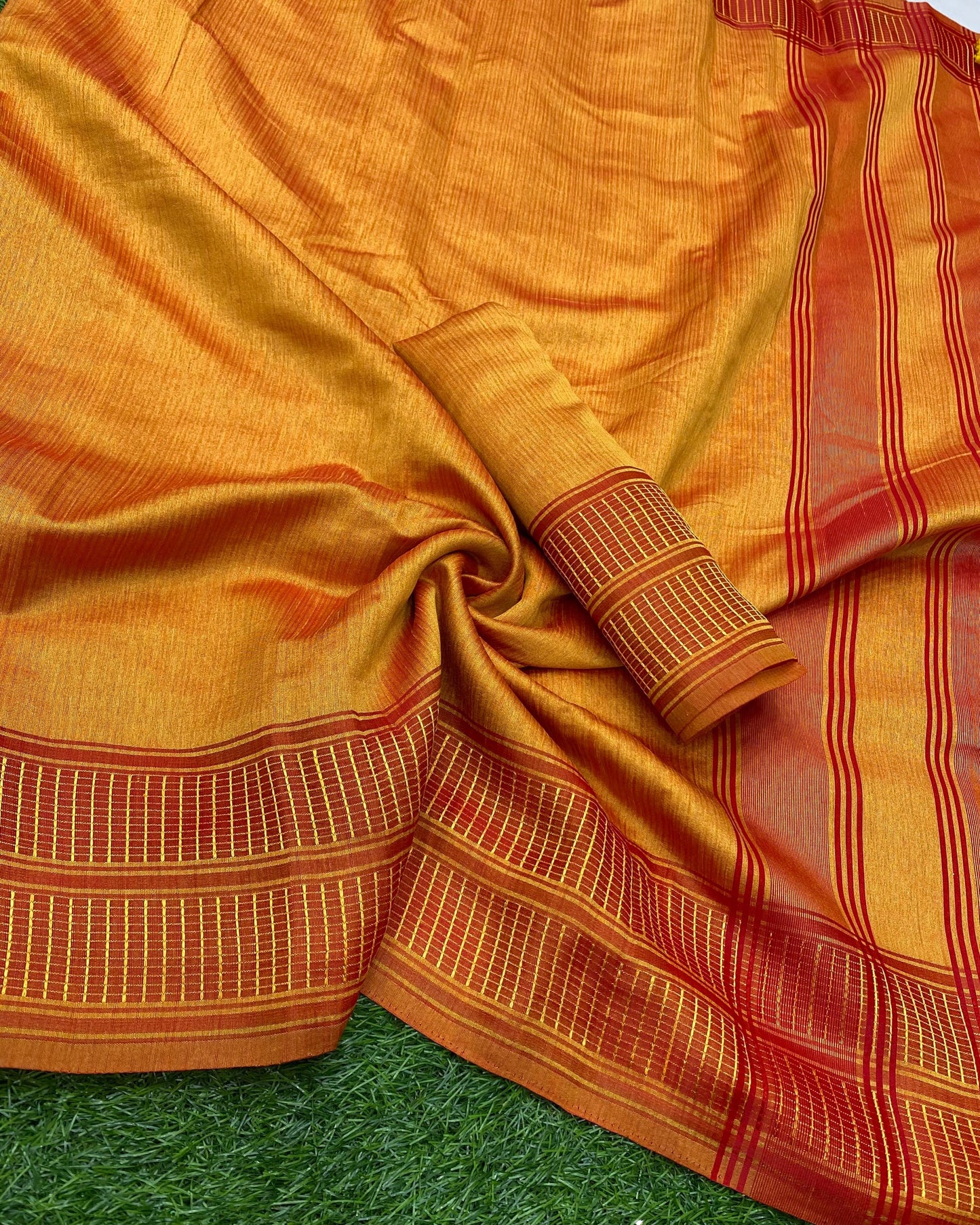 beautiful designer soft bamboo silk saree