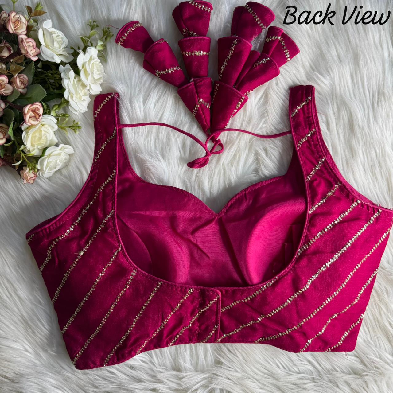 designer party wear blouse with heavy embroidery