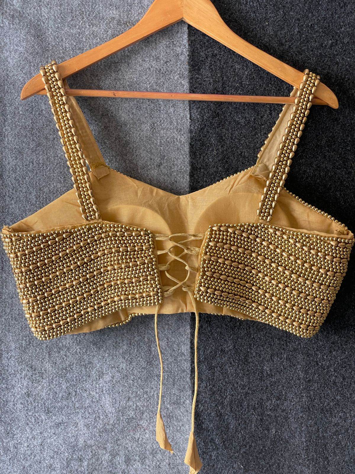 beautiful pearl moti spaghetti blouse - elegant silk design - rpd fashion