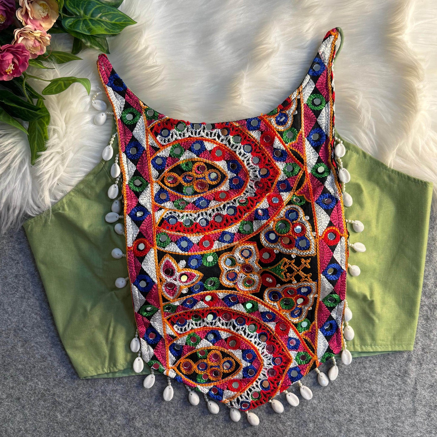 spaghetti style real shell blouse with heavy embroidery - rpd fashion