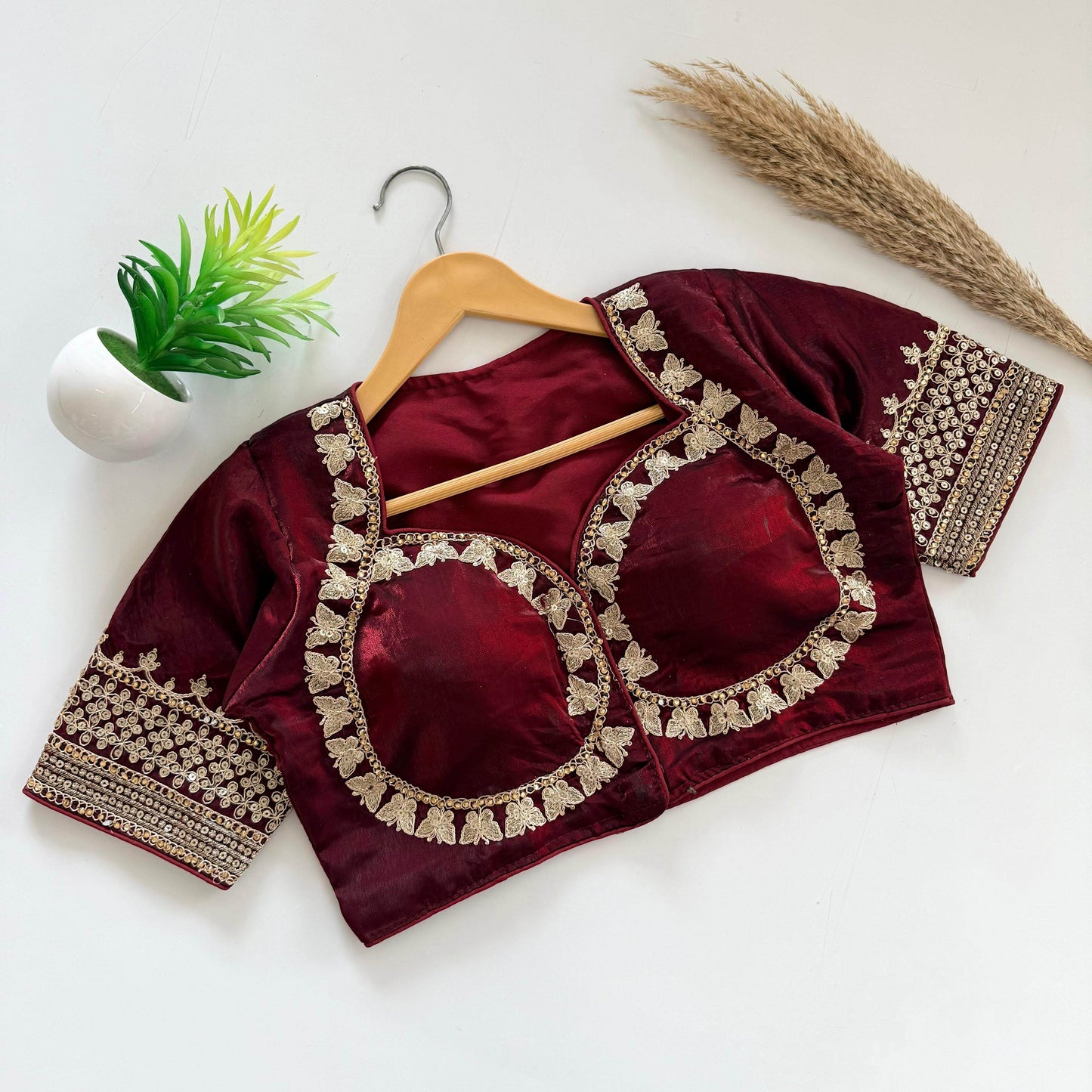 beautiful embroidery sequence blouse cover - rpd fashion