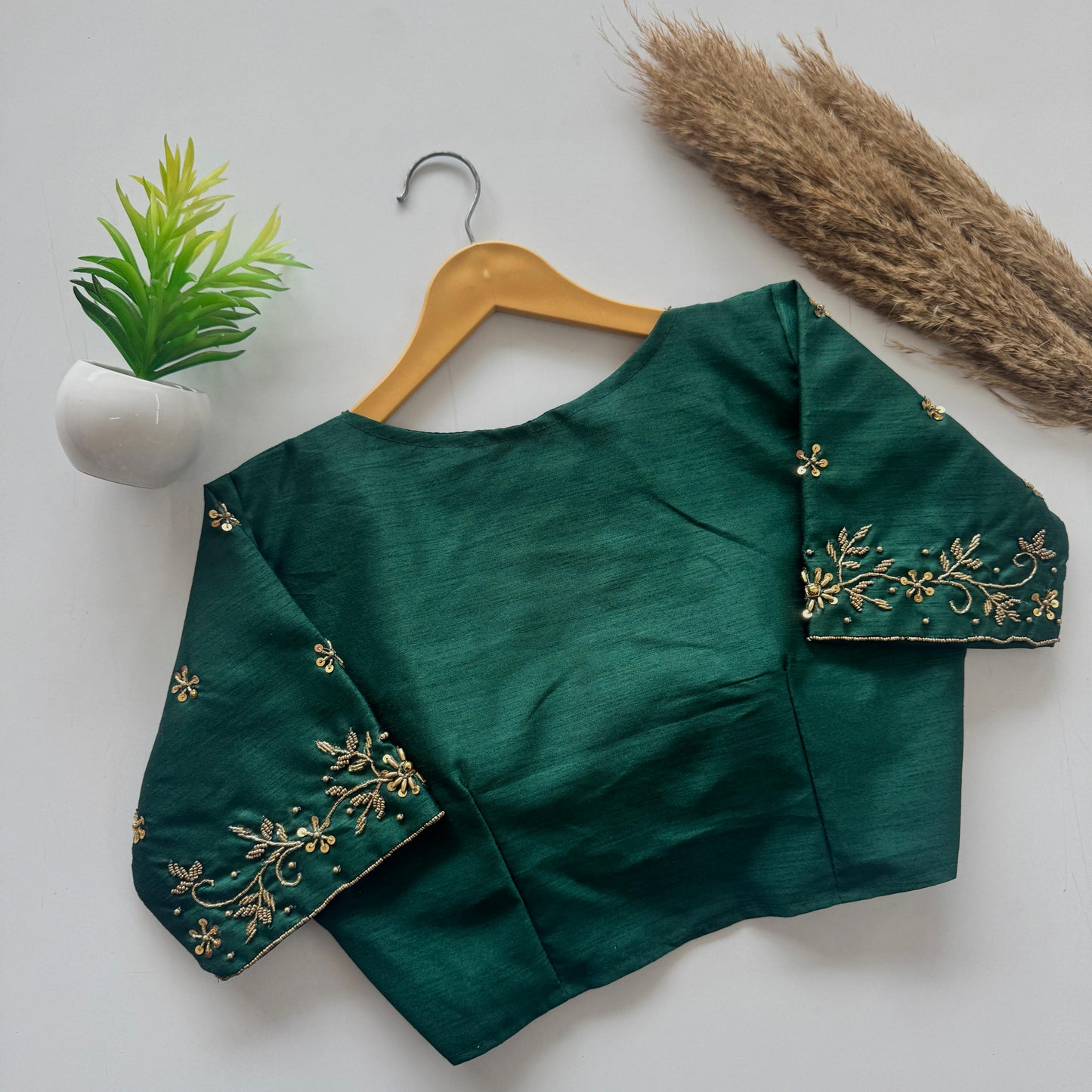 designer handwork blouse with intricate detailing