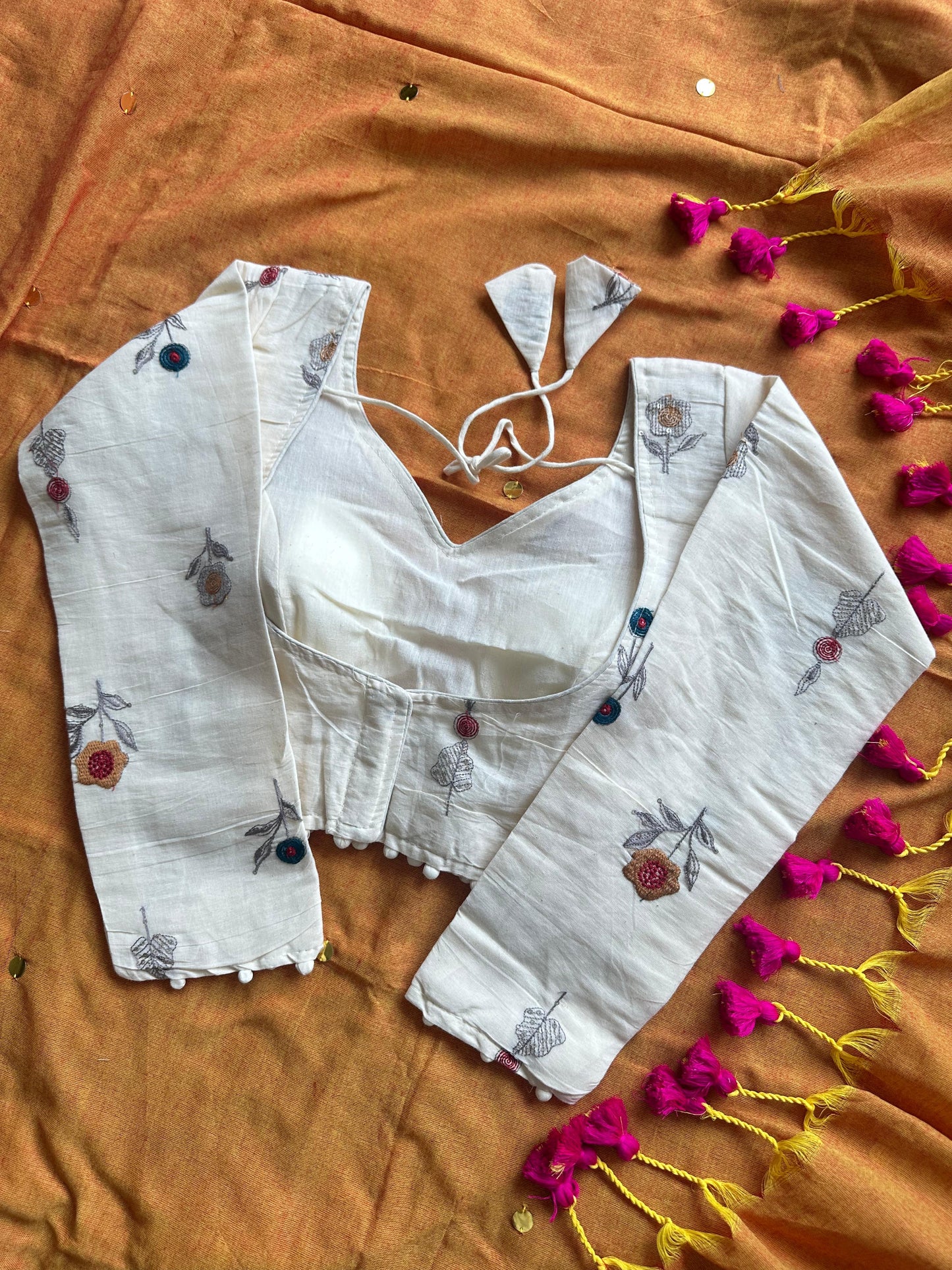 khadi cotton saree with hand stich gini beautiful havy khadi cotton blouse rpd fashion