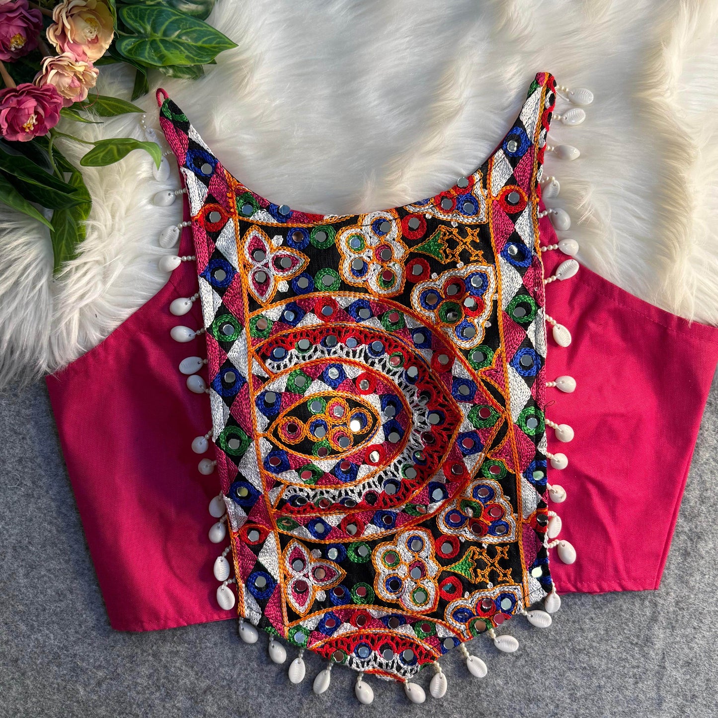 spaghetti style real shell blouse with heavy embroidery - rpd fashion