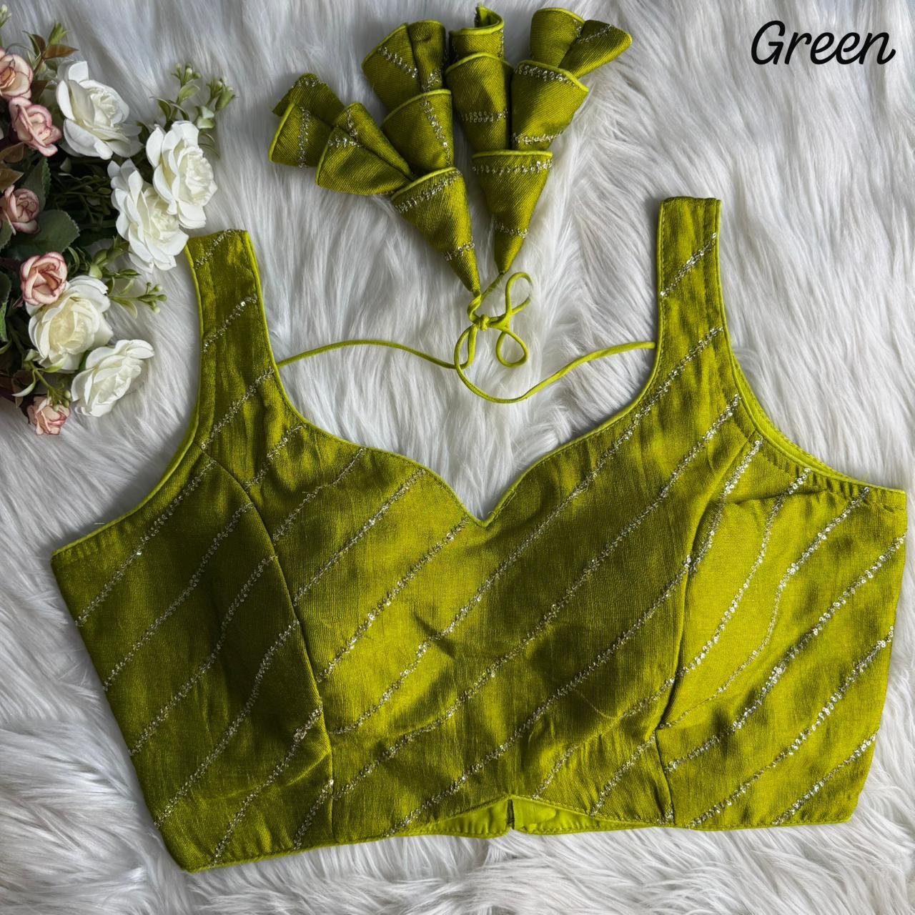 designer party wear blouse with heavy embroidery