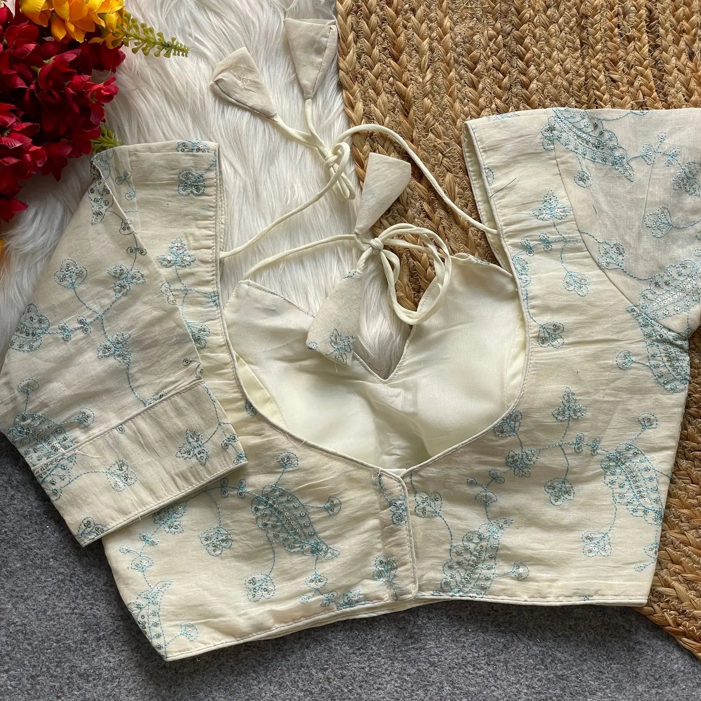 khadi cotton halter neck blouse for bridal wear - rpd fashion