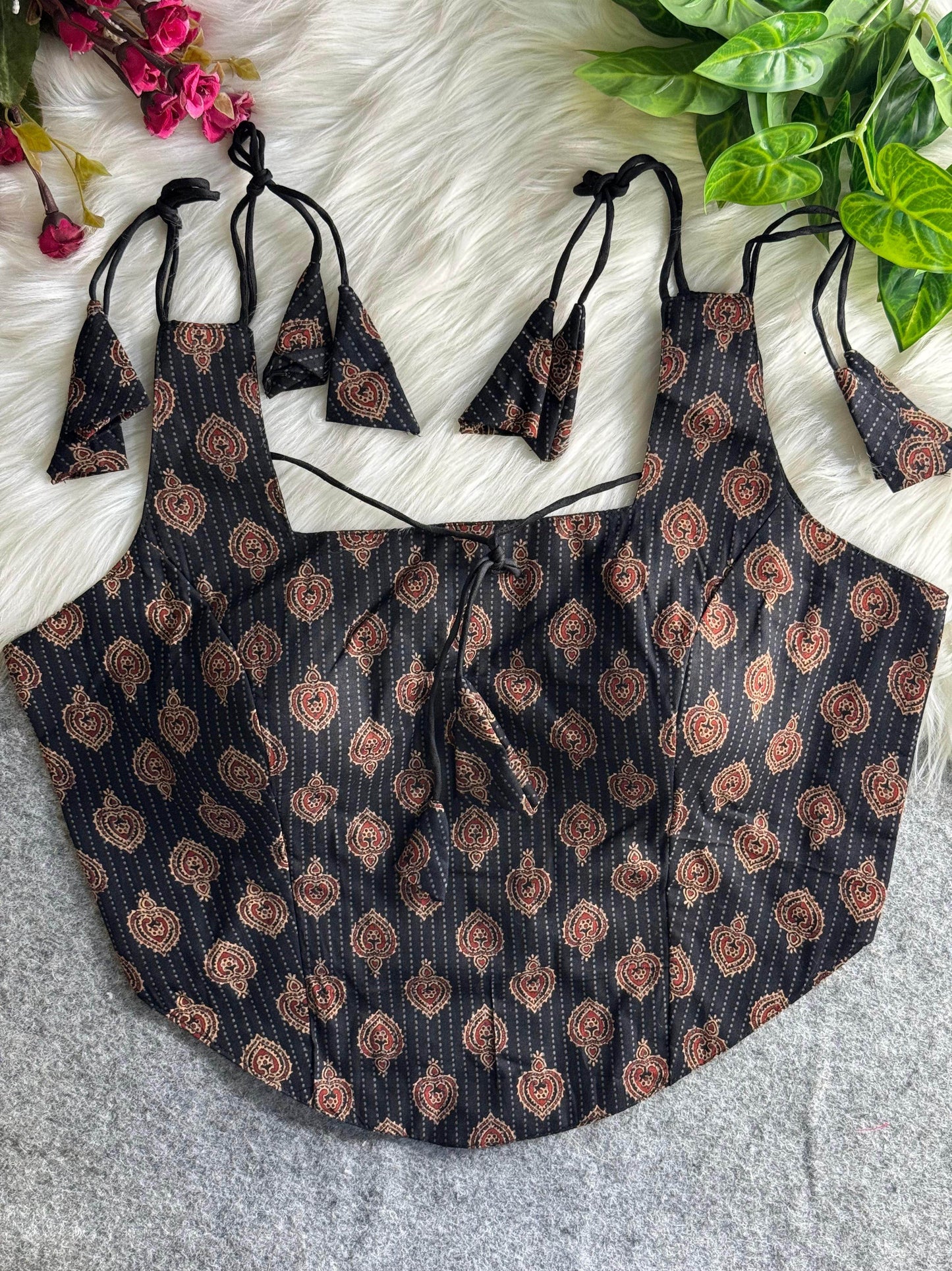 summer special ajrakh printed pure cotton blouse - rpd fashion