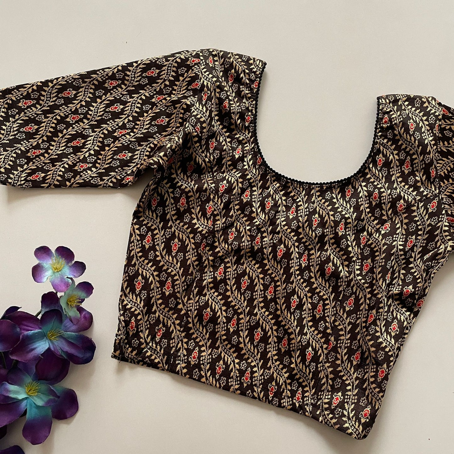 ready to wear stretchable blouse - cotton jacquard
