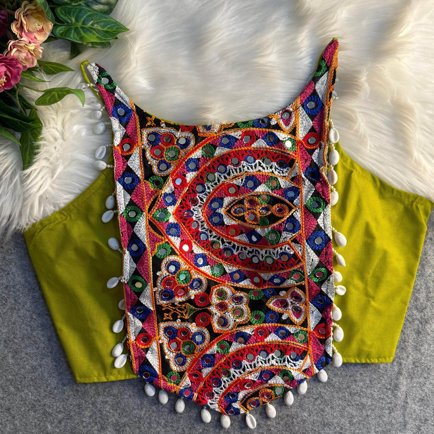 spaghetti style real shell blouse with heavy embroidery - rpd fashion