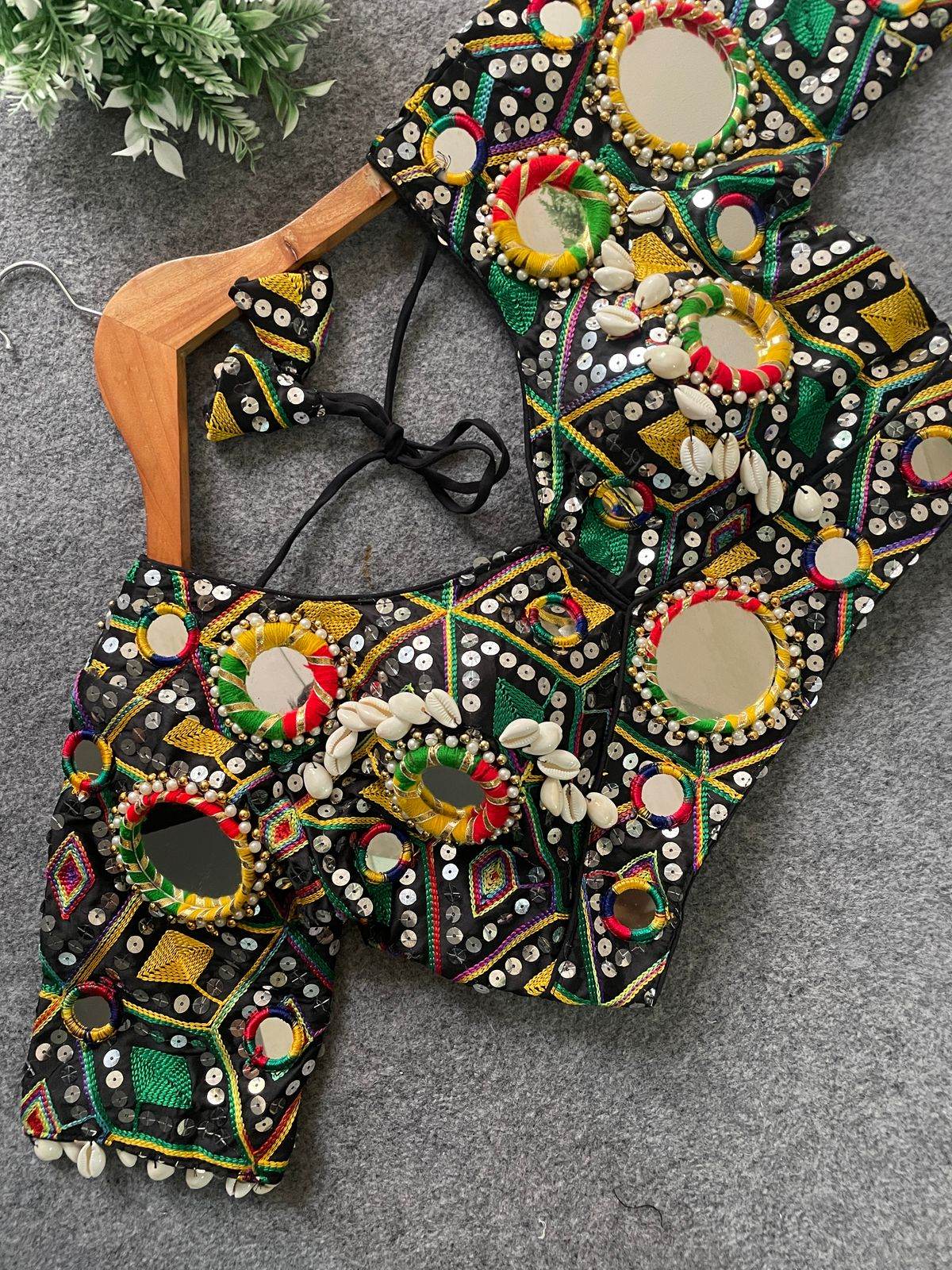 real mirror multi thread work blouse - heavy embroidery - rpd fashion