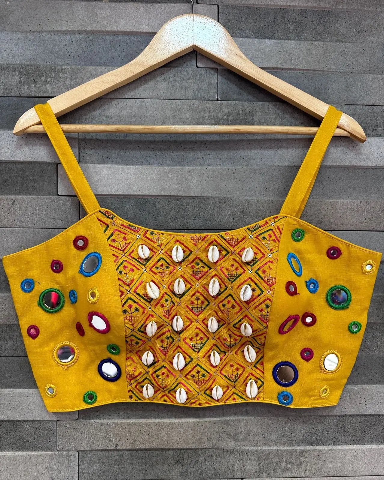 spaghetti style real kodi blouse with real mirror work - rpd fashion