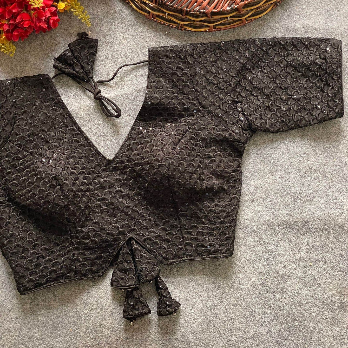 heavy deep neck partywear blouse for stunning occasions - rpd fashion