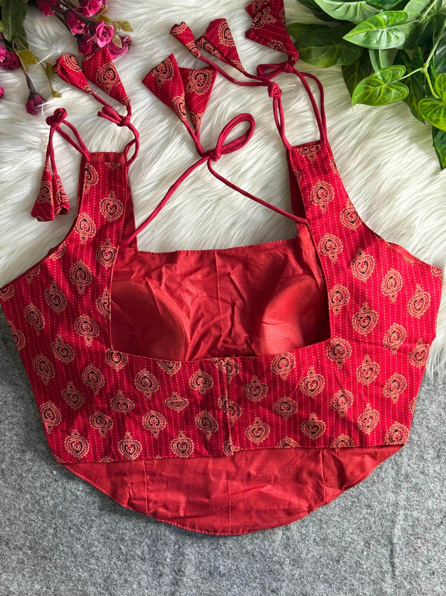 summer special ajrakh printed pure cotton blouse - rpd fashion
