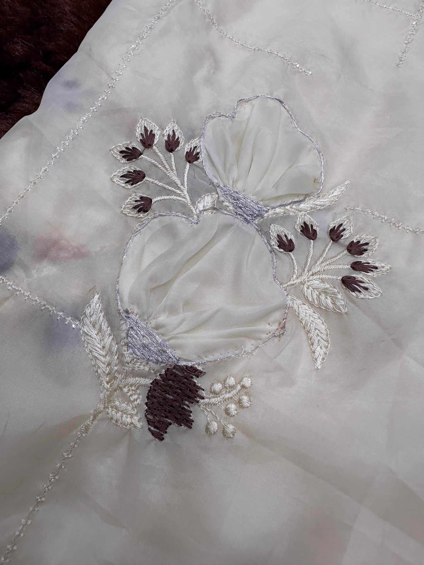 sequins embroidered work with thread work in saree and blouse - rpd fashion