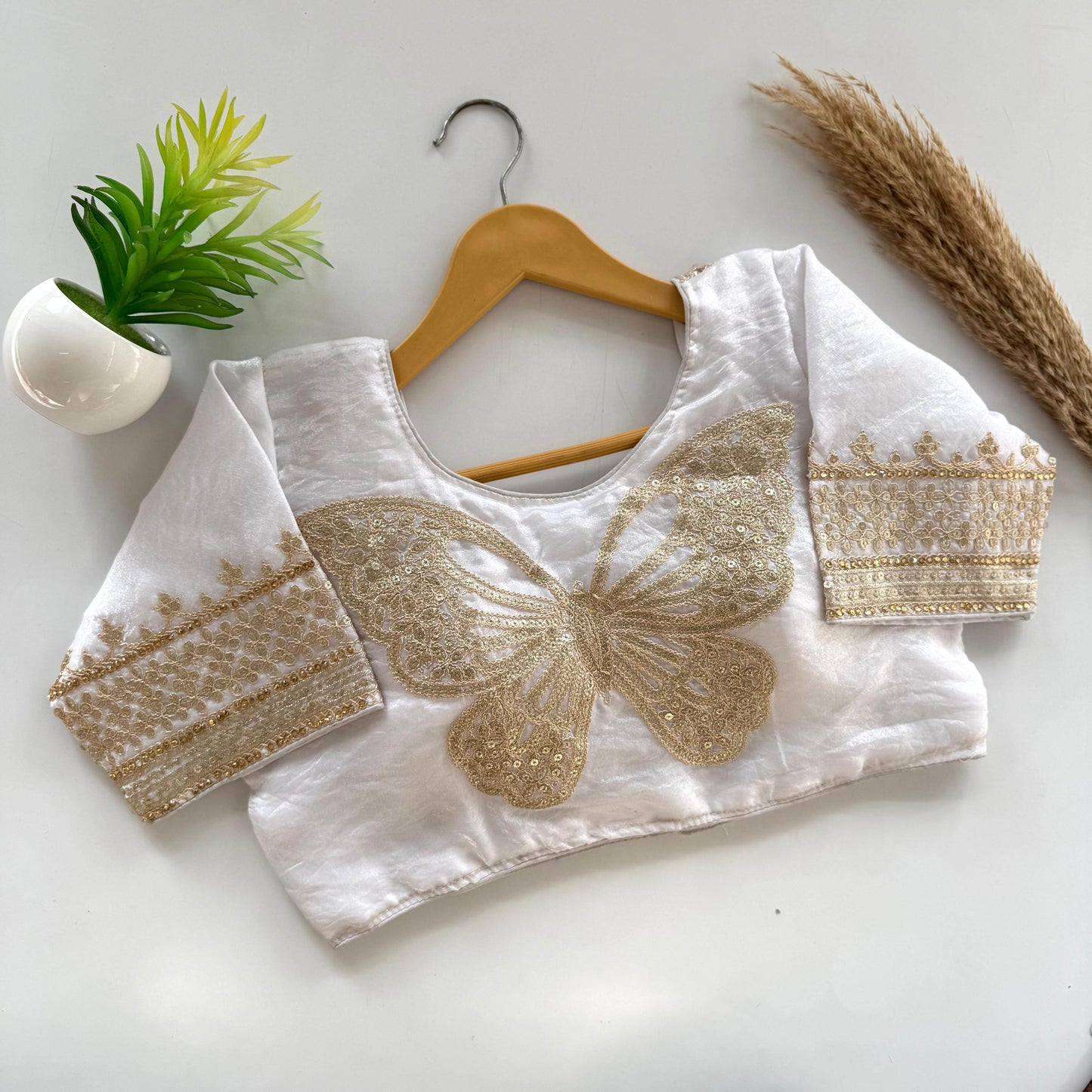 beautiful embroidery sequence blouse cover - rpd fashion