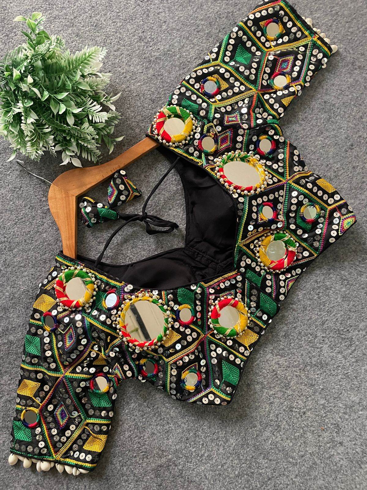 real mirror multi thread work blouse - heavy embroidery - rpd fashion